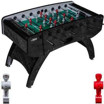Fußball Tischkicker Design Schwarz grünes Spielfeld Figuren Grau Rot 80kg