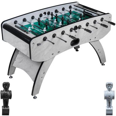 Fußball Tischkicker Design Weiss grünes Spielfeld Figuren Schwarz Weiss 80kg