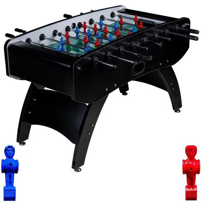 Fußball Tischkicker Profi Schwarz grünes Spielfeld Figuren Blau Rot 80kg