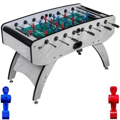 Fußball Tischkicker Profi Design Weiß grünes Spielfeld Figuren Blau Rot 80kg
