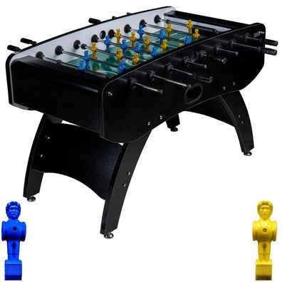 Fußball Tischkicker Profi Schwarz grünes Spielfeld Figuren Blau Gelb 80kg