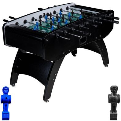 Fußball Tischkicker Profi Schwarz grünes Spielfeld Figuren Blau Schwarz 80kg