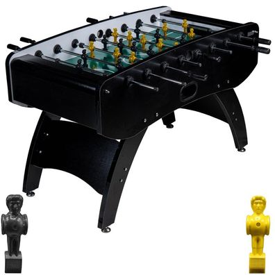Fußball Tischkicker Profi Schwarz grünes Spielfeld Figuren Schwarz Gelb 80kg