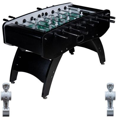 Fußball Tischkicker Profi Schwarz grünes Spielfeld Figuren Grau Weiss 80kg