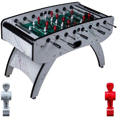 Fußball Tischkicker Premium Weiß grünes Spielfeld Figuren Weiss Rot 80kg