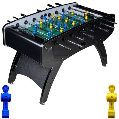 Fußball Tischkicker Schwarz Metallic grünes Feld Figuren Blau Gelb 80kg