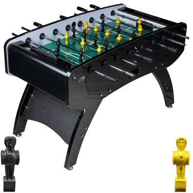 Fußball Tischkicker Schwarz Metallic grünes Feld Figuren Schwarz Gelb 80kg