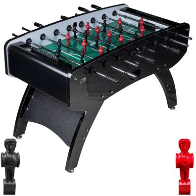 Fußball Tischkicker Schwarz Metallic grünes Feld Figuren Schwarz Rot 80kg