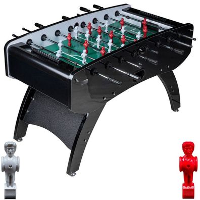 Fußball Tischkicker Schwarz Metallic grünes Feld Figuren Weiss Rot 80kg