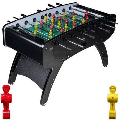 Fußball Tischkicker Schwarz Metallic grünes Feld Figuren Gelb Rot 80kg