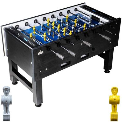 Fußball Tischkicker Turnier Fireball blaues Spielfeld Figuren Weiss Gelb 95kg