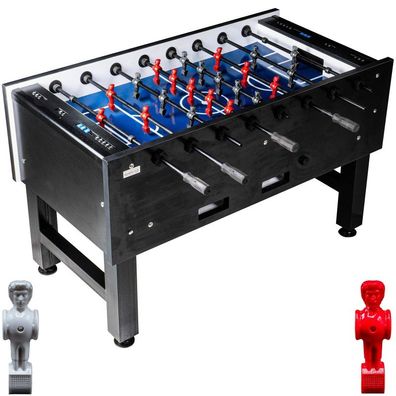 Fußball Tischkicker Turnier Fireball blaues Spielfeld Figuren Grau Rot 95kg