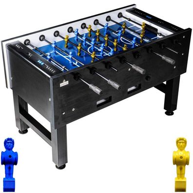 Fußball Tischkicker Turnier Fireball blaues Spielfeld Figuren Blau Gelb 95kg