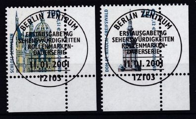 BRD 2001 gestempelt Ecke unten rechts MiNr. 2156-2157 Sehenswürdigkeiten