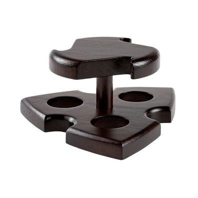 AKRA Pfeifenständer aus Holz für 3 Pfeifen, Dunkelbraun