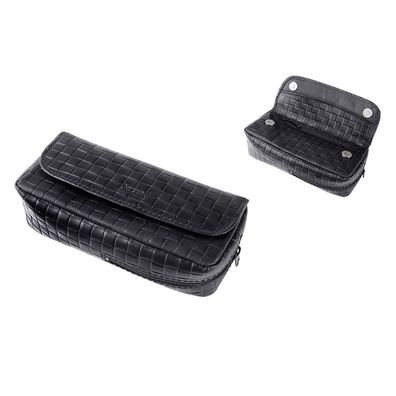 Angelo Combibeutel aus Rindsleder in Schwarz, Weboptik