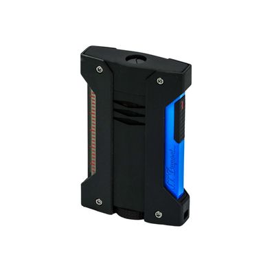 ST Dupont Défi Extrême Fluo Jet Feuerzeug, Blau / Schwarz, unbefüllt
