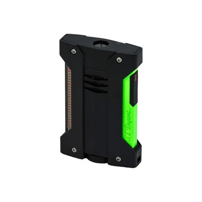 ST Dupont Défi Extrême Fluo Jet Feuerzeug, Grün / Schwarz, unbefüllt