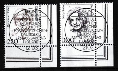 BRD 2001 gestempelt Eck unten rechts MiNr. 2158-2159 Frauen der deutschen Geschicht e