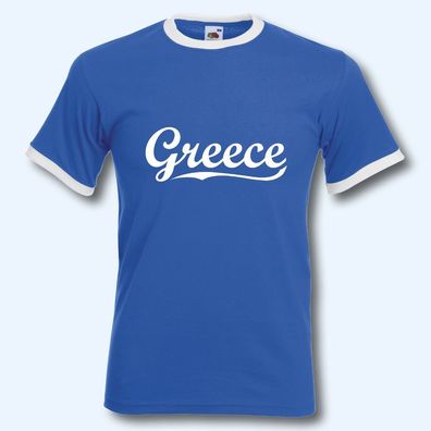 T-Shirt Retro-Shirt, WM Griechenland Greece, Ringer T