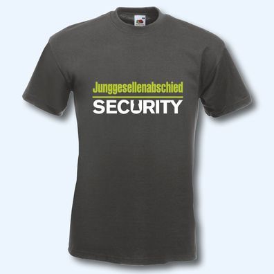 T-Shirt, Fun-Shirt, Junggesellenabschied Security, 16 Farben, JGA, S-XXXL
