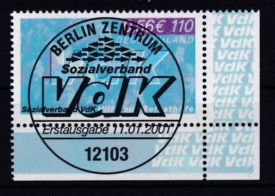 BRD 2001 gestempelt Ecke unten rechts MiNr. 2160 Sozialverband VdK