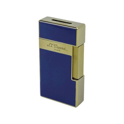ST Dupont Biggy Jet Feuerzeug, blau Lack / Gold, unbefüllt