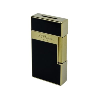 ST Dupont Biggy Jet Feuerzeug, schwarz Lack / Gold, unbefüllt