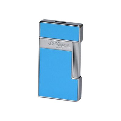 ST Dupont Slimmy hellblau Lack / Chrom Jet Feuerzeug, unbefüllt
