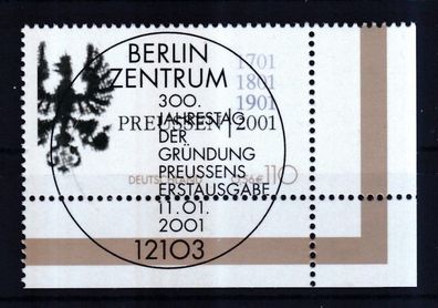 BRD 2001 gestempelt Ecke unten rechts MiNr. 2162 Gründung des Königreichs Preußen