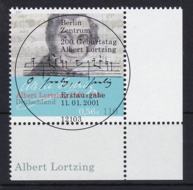 BRD 2001 gestempelt Ecke unten rechts MiNr. 2163 200. Geburtstag von Albert Lortzing