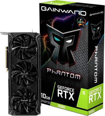Gainward GeForce RTX 3080 Phantom+ 10GB Gaming Grafikkarte (]