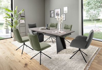 Esszimmerstühle Stühle MARIN 4-Fuß Microfaser anthrazit