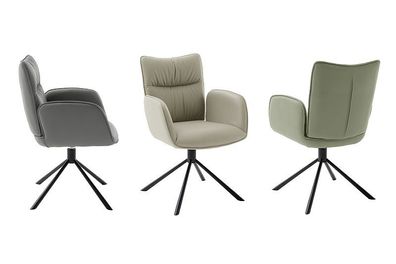 Esszimmerstühle Stühle MARIN 4-Fuß mit AL Microfaser cappuccino