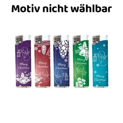 Wild Fire Elektro Feuerzeug, Merry Christmas, mit Softflame, Design zufällig