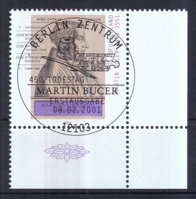 BRD 2001 gestempelt Ecke unten rechts MiNr. 2169 450. Todestag von Martin Bucer