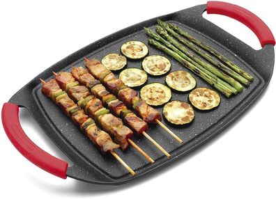 Royalty Line Grillplatte 36x23 cm Induktion abnehmbar Schwarz Ofen Grill