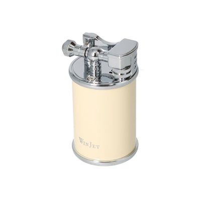 WinJet Tischfeuerzeug creme / silber mit Ersatzsteinen