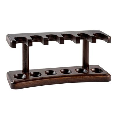 AKRA Pfeifenständer aus Holz für 6 Pfeifen, Dunkelbraun