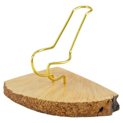 Pfeifenständer Bruyèreholz mit Messingbügel, 1er, Einzelstück