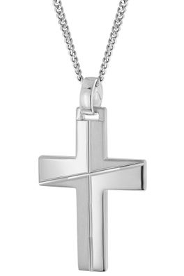 trendor Schmuck Herren-Halskette Mit Kreuz 925 Silber Rhodiniert 28408