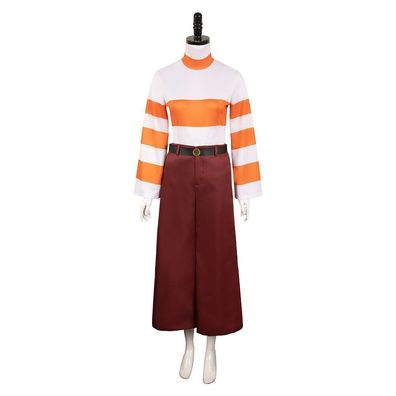 Flim Inside Out 2 : nxiety Orange gestreift Set Halloween Cosplay Kostum