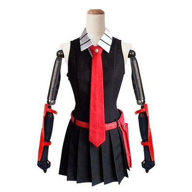 Akame ga KILL! Cosplay Akame Outfit Akame Damen Kostum Kleid + Shirt + Krawatte