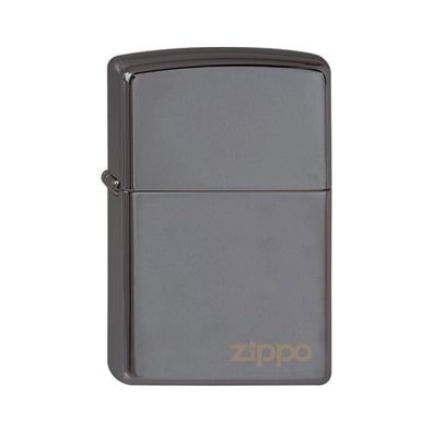 Zippo Benzin-Feuerzeug Black Ice mit Zippo Logo poliert, unbefüllt