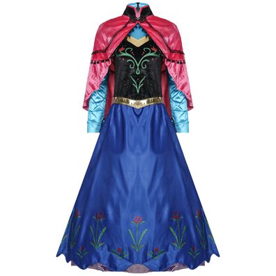 Prinzessin Anna Kleid Cosplay Kostum Damen Frozen Schneewittchen Kleid