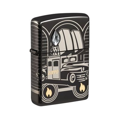 Zippo Benzin-Feuerzeug 75th Anniversary Zippo Car mit Kristall, unbefüllt