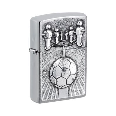 Zippo Benzin-Feuerzeug chrom gebürstet "Kicker" 3D 2007885, unbefüllt