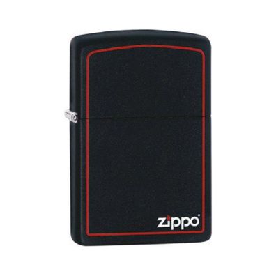 Zippo Benzin-Feuerzeug schwarz matt, rote Border 60001437, unbefüllt