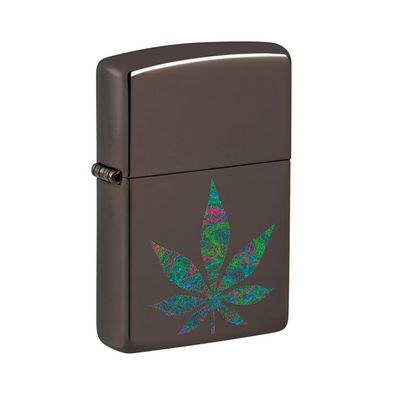 Zippo Benzin-Feuerzeug Black Ice Funky Cannabis Design 60006548, unbefüllt