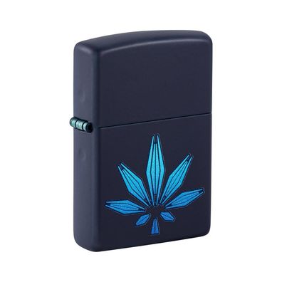 Zippo Benzin-Feuerzeug Navyblue Cannabis Glow in the Dark 60007072, unbefüllt